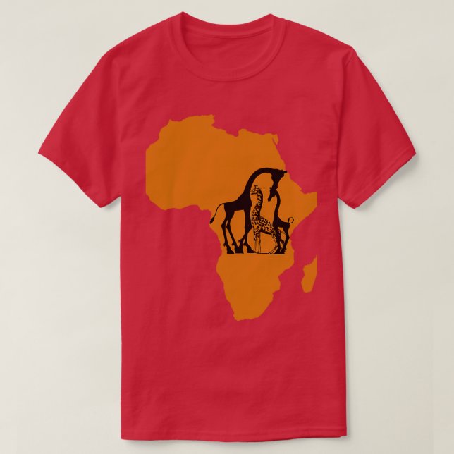 Camiseta Giraffe in Africa Map (Frente do Design)