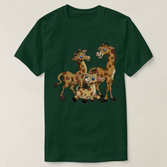 Camiseta Giraffe Lover Cute Africa Safari Zoo Família Anima (Frente do Design)