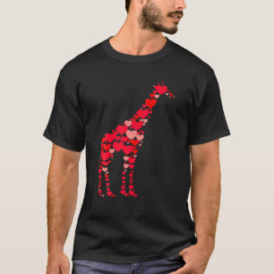 Camiseta Giraffe Lover Cute Love Hearts Casais Val