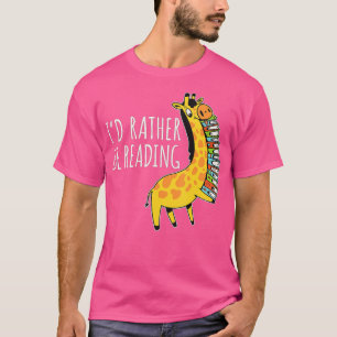 Camiseta Giraffe Lover Lading Books Bookworm Giraffe