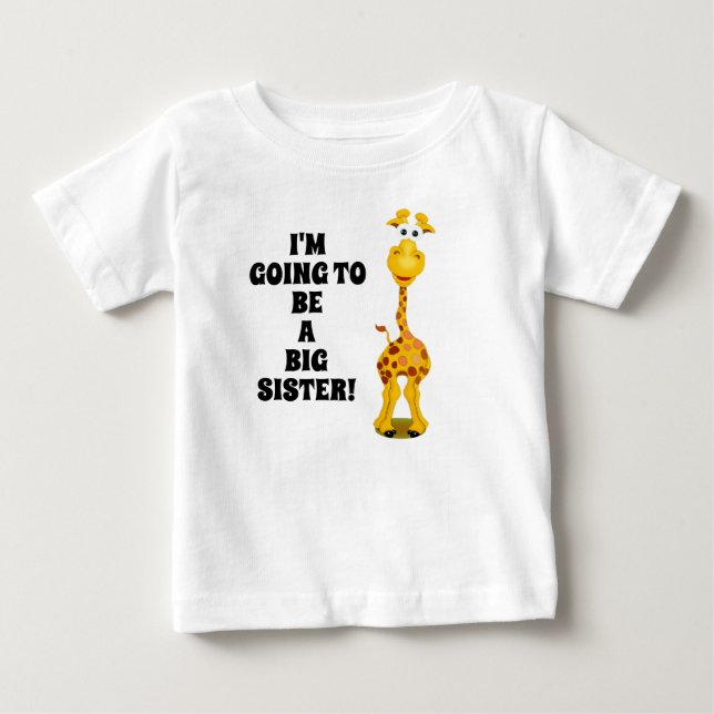 Camiseta Giraffe New Baby Big Sister T Shirt (Frente)