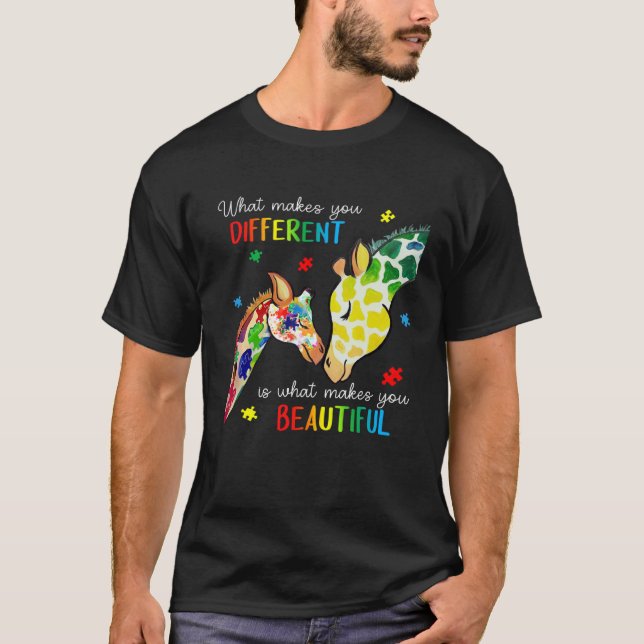 Camiseta Giraffe O Que Te Torna Diferente Conscientização d (Frente)