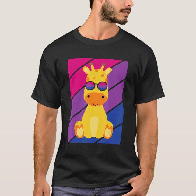 Camiseta Giraffe Orde Bandeira Bissexual LGBTQ Orgulho Orgu (Frente)
