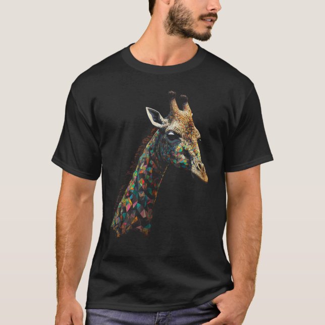 Camiseta Giraffe Polygon Artwork  Animal Giraffe (Frente)