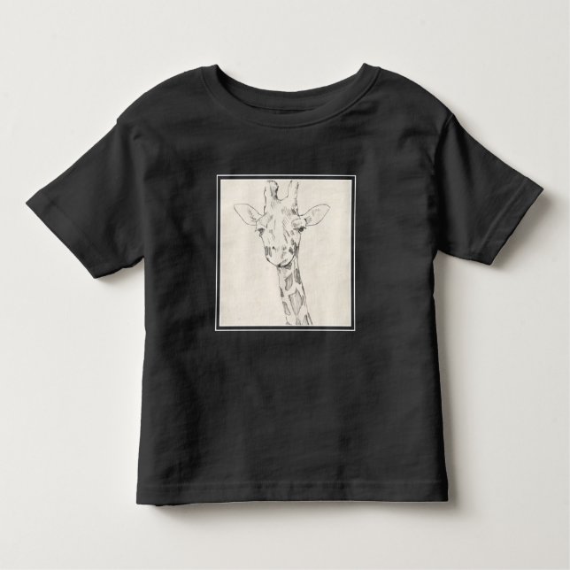 Camiseta Giraffe Portrait | Esboço (Frente)
