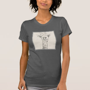 Camiseta Giraffe Portrait Sketch