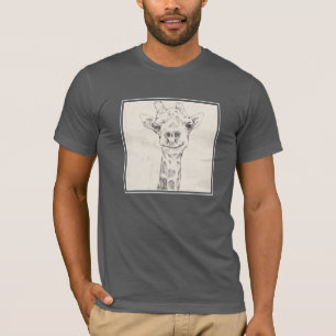 Camiseta Giraffe Portrait Sketch