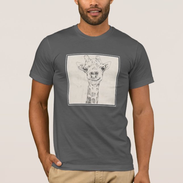 Camiseta Giraffe Portrait Sketch (Frente)
