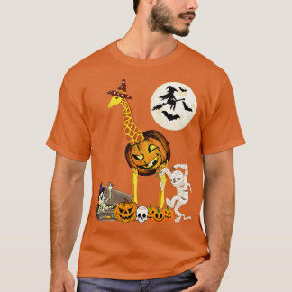 Camiseta Giraffe Pumpkin Halloween Costume