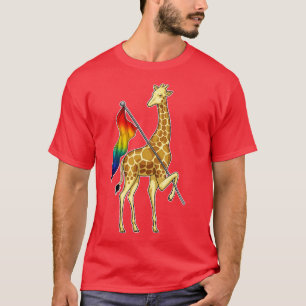 Camiseta Giraffe Rainbow Flag