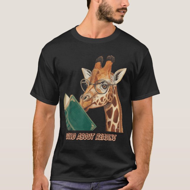 Camiseta Giraffe Reading Book Eyeglass Professores de Anima (Frente)