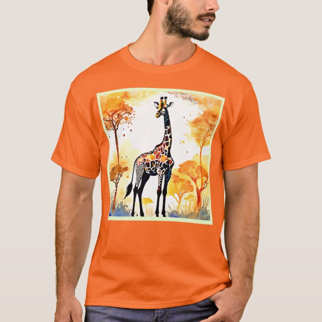 Camiseta Giraffe Savannah Art (Frente)