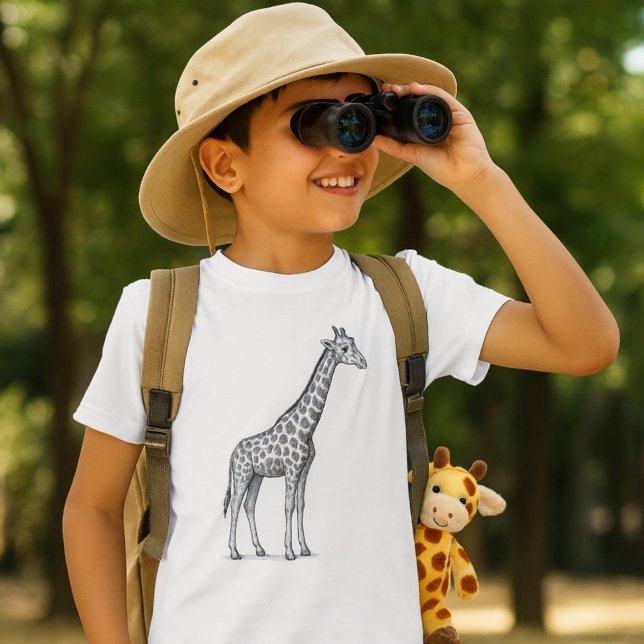 Camiseta Giraffe Sketch Kids' Safari (Criador carregado)