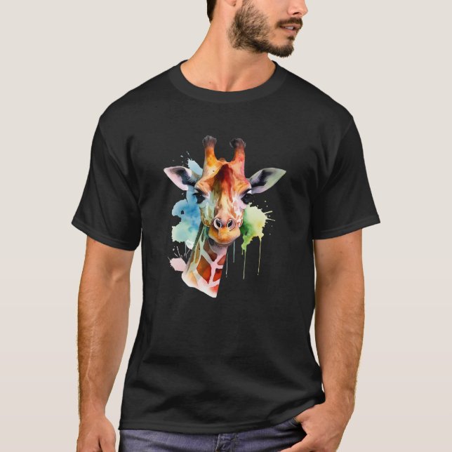 Camiseta Giraffe Watercolor (Frente)
