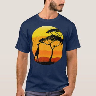Camiseta Giraffe Wildlife Animal Safari Africa Sunset Sanct