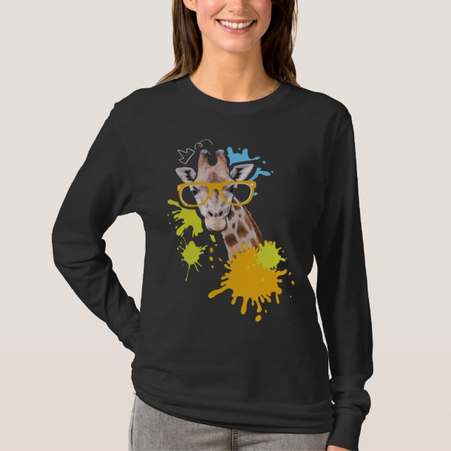 Camiseta Giraffe with Glasses I Animal  I Giraffes (Frente)