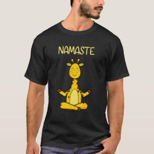 Camiseta Giraffe Yoga Asana Poses Meditação Mestres Namastê