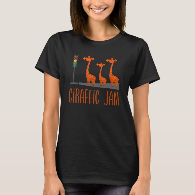 Camiseta Giraffic Jam   Cute Giraffes Traffic Safari   Pun (Frente)