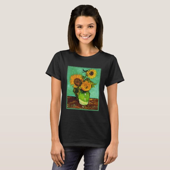 Camiseta Girassóis, 3, de Vincent van Gogh (Frente Completa)