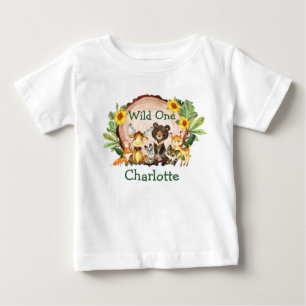 Camiseta Girassóis de Animais da Floresta de Um primeiro a