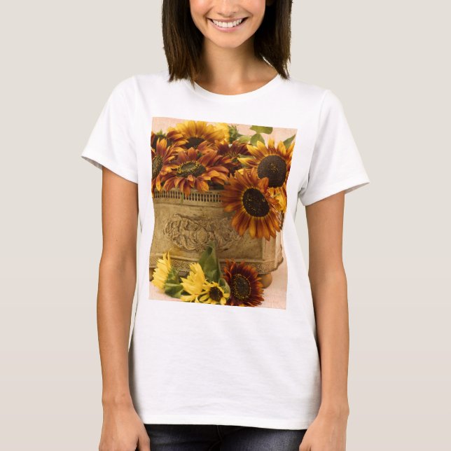 Camiseta Girassóis De Laranja No Soquete De Tin (Frente)