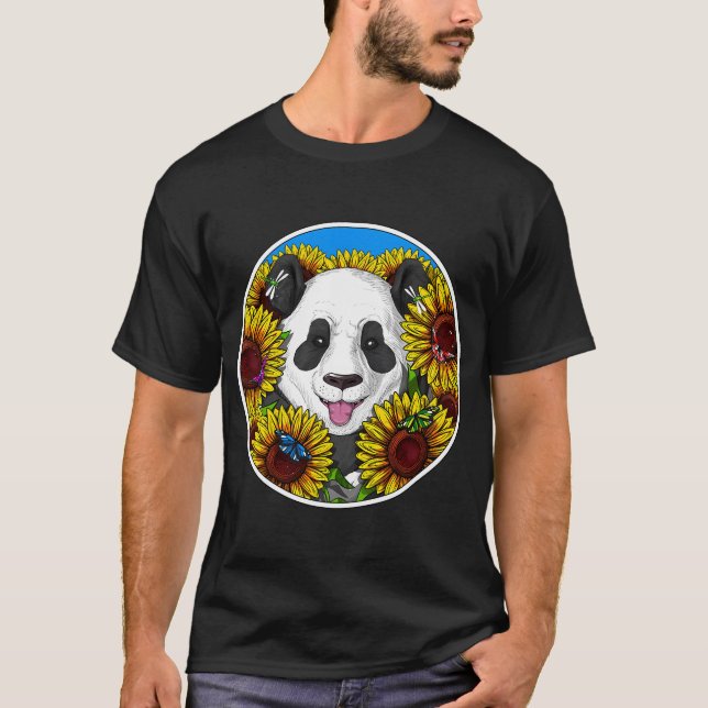 Camiseta Girassóis de Urso Panda (Frente)