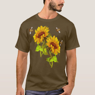 Camiseta Girassóis e abelhas Verão Girassol Salva as Abelha