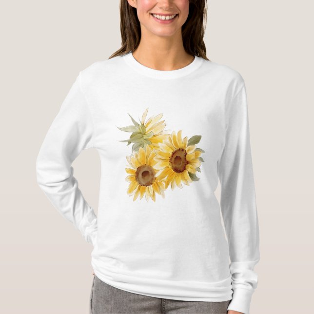 Camiseta Girassóis em Aquarela (Frente)