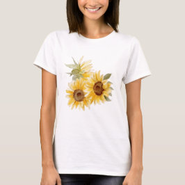 Camiseta Girassóis em Aquarela