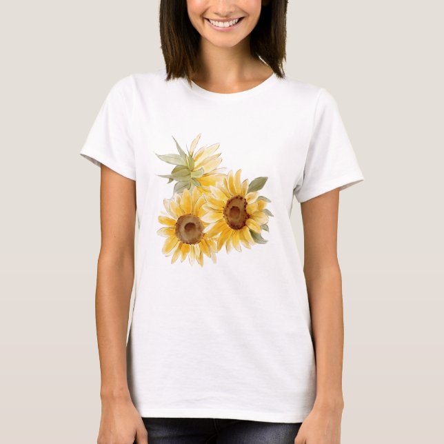 Camiseta Girassóis em Aquarela (Frente)