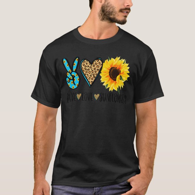 Camiseta Girassóis Floristas Hippie Paz Amor E Sunflow (Frente)