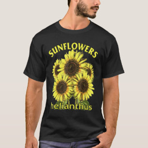 Camiseta Girassóis Helianthus Sunflower Vintage Botânica