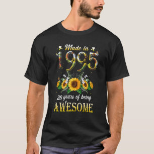 Camiseta Girassol 28. º aniversário para mulheres Floral Be