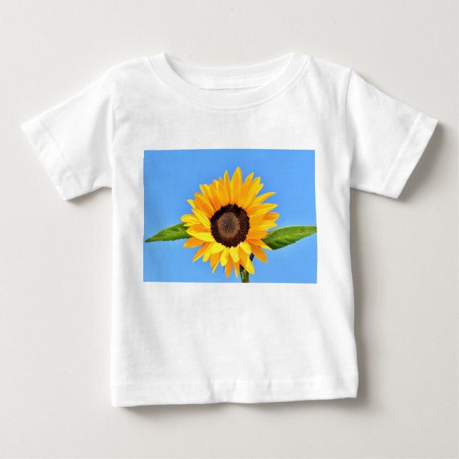 Camiseta Girassol Amarelo contra Sol no Céu Azul - Verão (Frente)