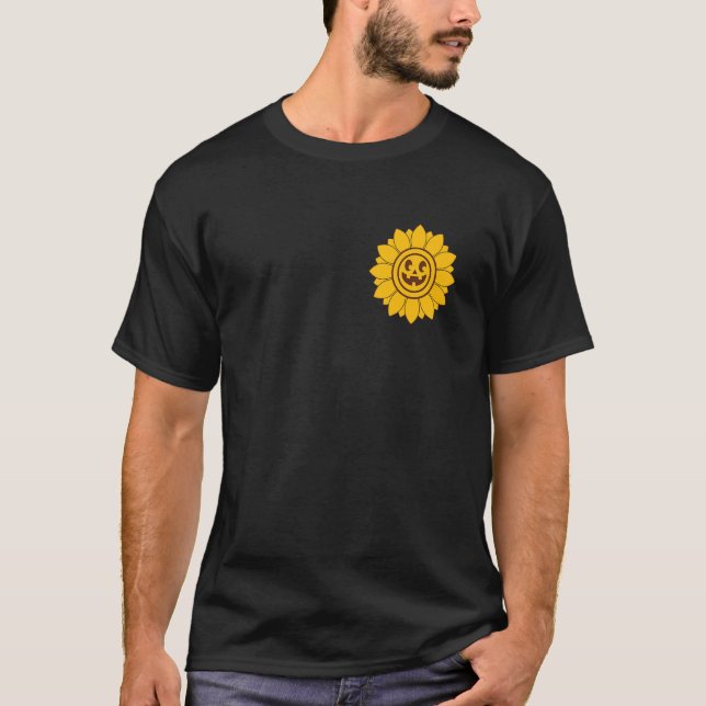 Camiseta Girassol amarelo Halloween bonitinho (Frente)