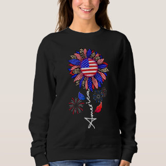 Camiseta Girassol Americano 4 De Julho Dia Da Independência