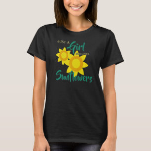 Camiseta Girassol Apenas Uma Menina Que Ama