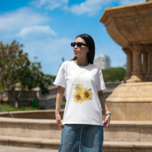 Camiseta Girassol Aquarela