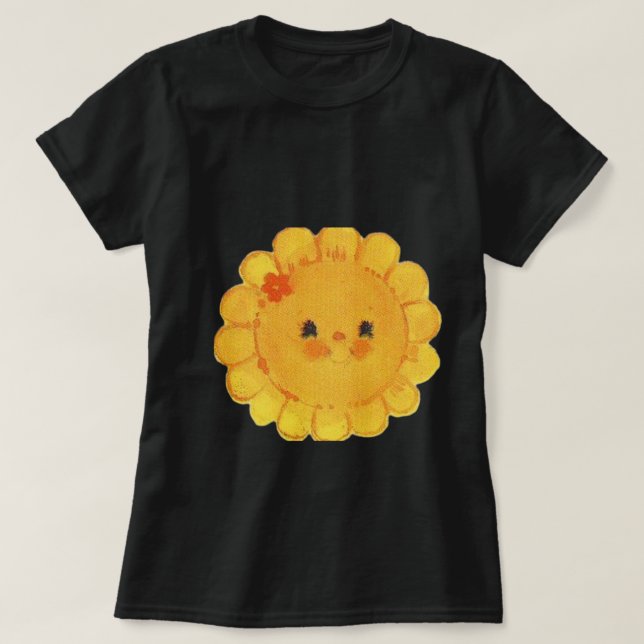 Camiseta girassol, árvore preta, de alta qualidade* (Frente do Design)