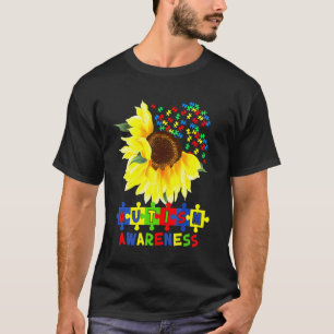 Camiseta Girassol Autismo Peça do Quebra-cabeça Conscientiz
