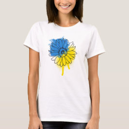 Camiseta Girassol azul e amarelo no estilo ucraniano