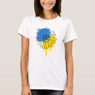 Camiseta Girassol azul e amarelo no estilo ucraniano