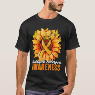 Camiseta Girassol com Fita Laranja Conscientização da Escle