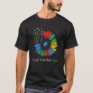 Camiseta Girassol de Conscientização do Autismo Aceite Comp