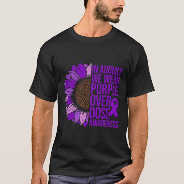 Camiseta Girassol de Conscientização sobre Overdose Em Agos (Frente)