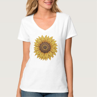 Camiseta Girassol de diamante falso