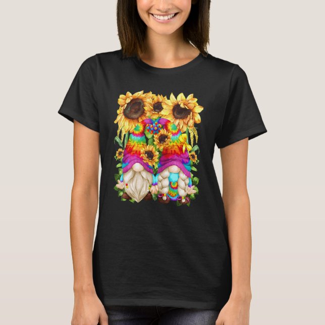 Camiseta Girassol De Hippie Bonito Para Mulheres Em Pulveri (Frente)
