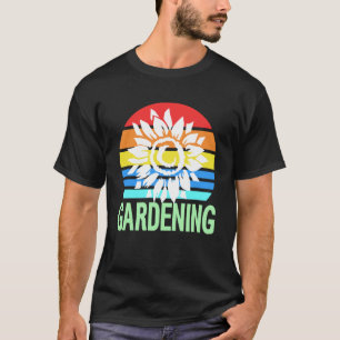 Camiseta Girassol de jardinagem retrô natureza hobby estéti