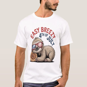 Camiseta Girassol de Preguiça 4 de Julho