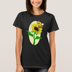 Camiseta Girassol do Jardim Abelha Fofa Flor Amarela Sol Hi